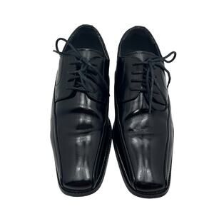 Giorgio Venturi 6214 Black Leather Upper Square Toe Derby Mens 6.5 Dress Shoes*